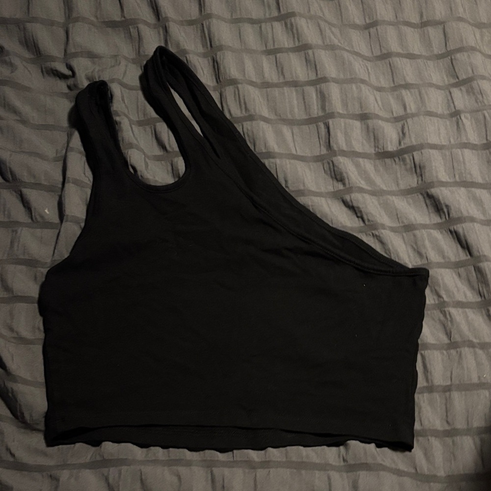 ASOS Black Asymmetrical Crop Top